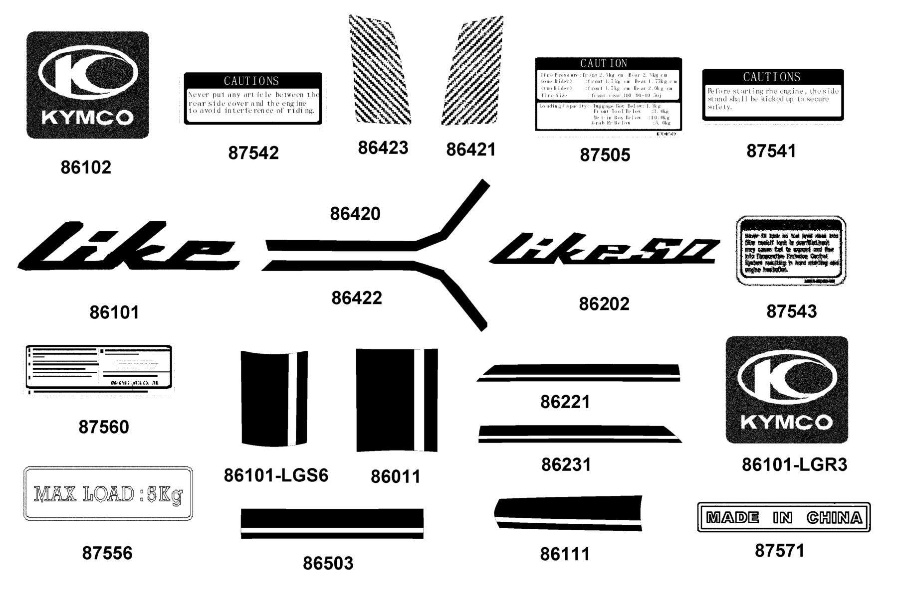 LIKE 50(2013~) Emblem ● Stripe parts diagram